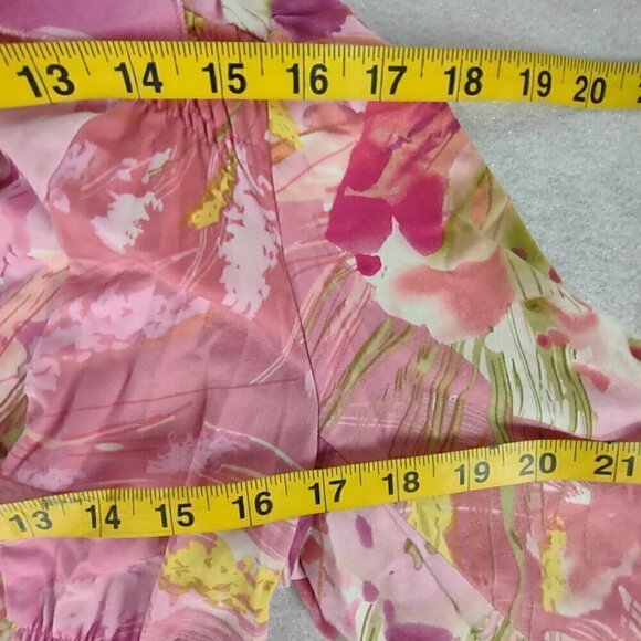 Sunny Leigh Women's Pink, White, Smocked Long Sleeve Cotton Blend Blazer Size 10 - Picture 8 of 12